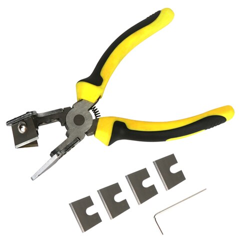 Industriel 90 ° retvinklet ledningskanalskærer pvc pe plastrørslange saks tang skåret gummistrimmel saks vinkelskærer: Inclube 4 stk klinge