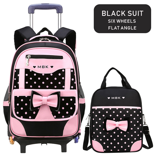 Kinderen Schooltassen Kinderen Reizen Rollende Bagage Tas Trolley School Rugzak Meisjes Rugzak Kind Boek Tas 3 Wielen Schooltas: SB-6