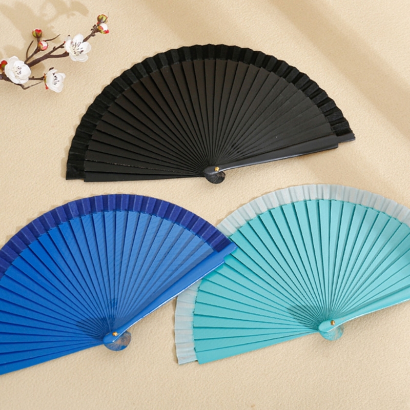 Abanico K1MF, abanico mano madera clásico y moderno, abanico plegable Color sólido español para bodas y