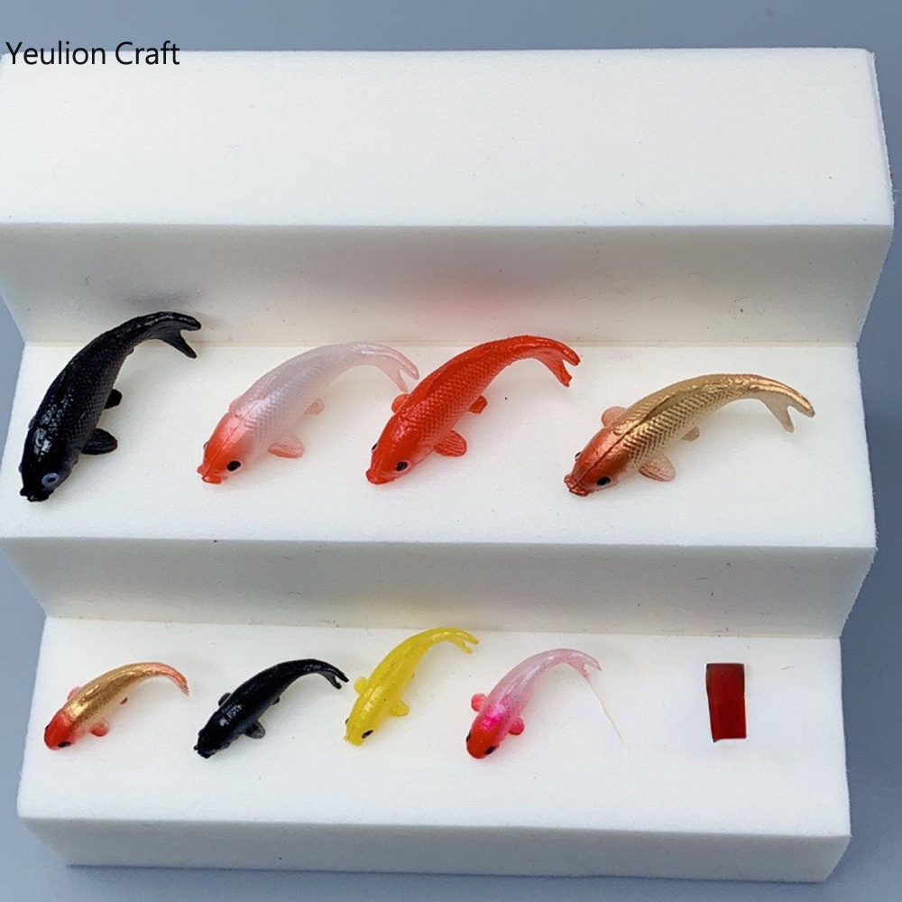 YeulionCraft-Modèle de poisson rouge en PVC souple, Matériau de remplissage Crystal Ocean, Mini poisson 3D, Remplisseur de marijuana, Élection Xy, 5 pièces par ensemble