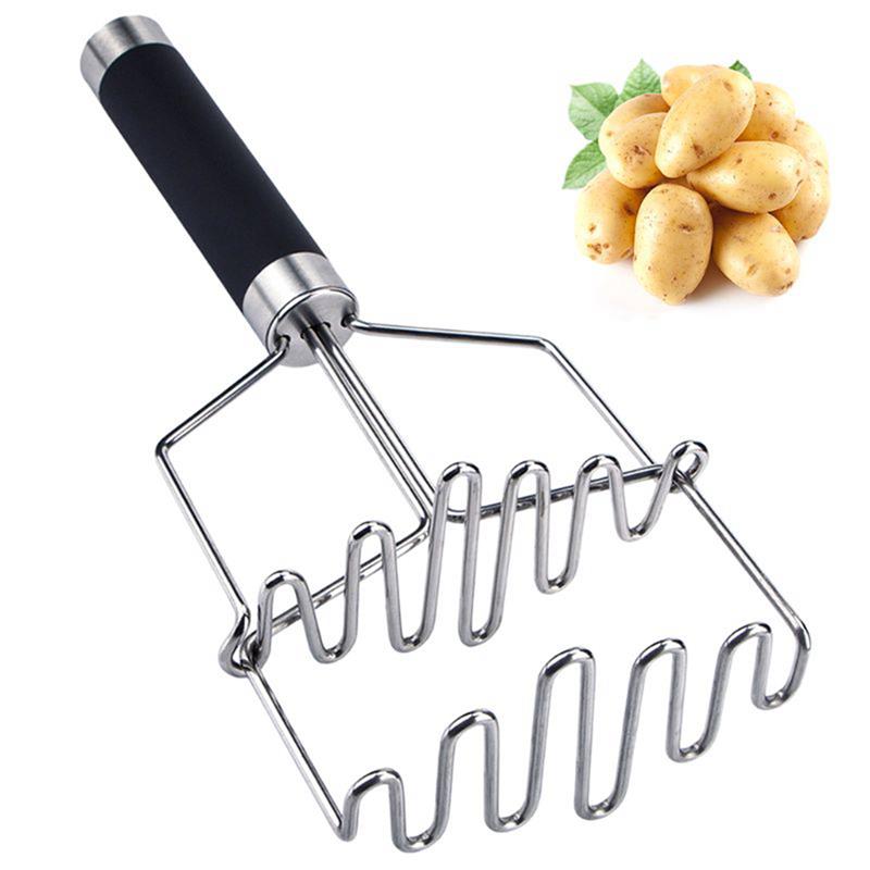 Broyeur de pommes de terre polyvalent en acier inoxydable, ustensile de cuisine pour la cuisson des fruits et légumes: 2