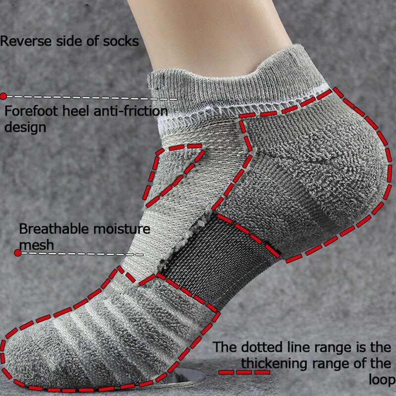 Athletic Socks - Anti-Slip - Moisture-Wicking - Breathable - Thick - for Running, Basketball, Football, Cycling