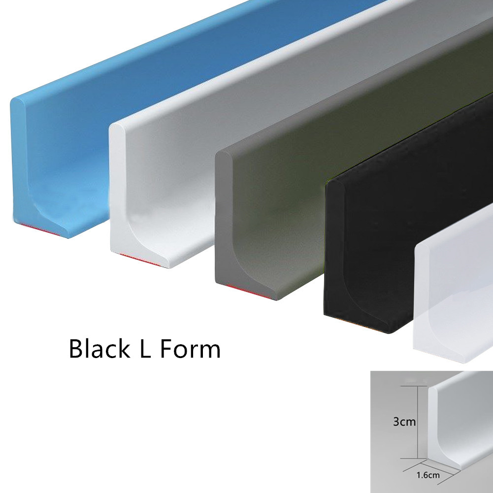 1-3M Water Shower Dam Bathroom Water Stopper Silicone Retaining Strip Flood Barrier Dry And Wet Separation Blocker: Light Grey / 83mm