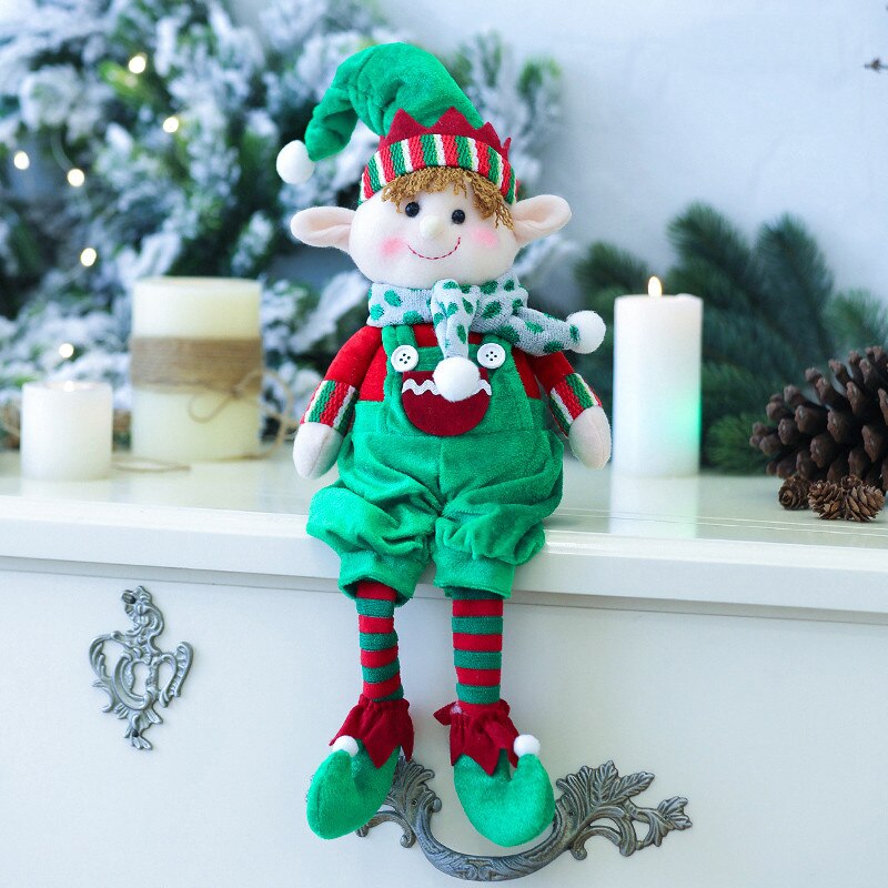 Jul elf dukke dekoration bomuld afslappet fest ornament hjem ornamenter legetøj et stykke: Grøn