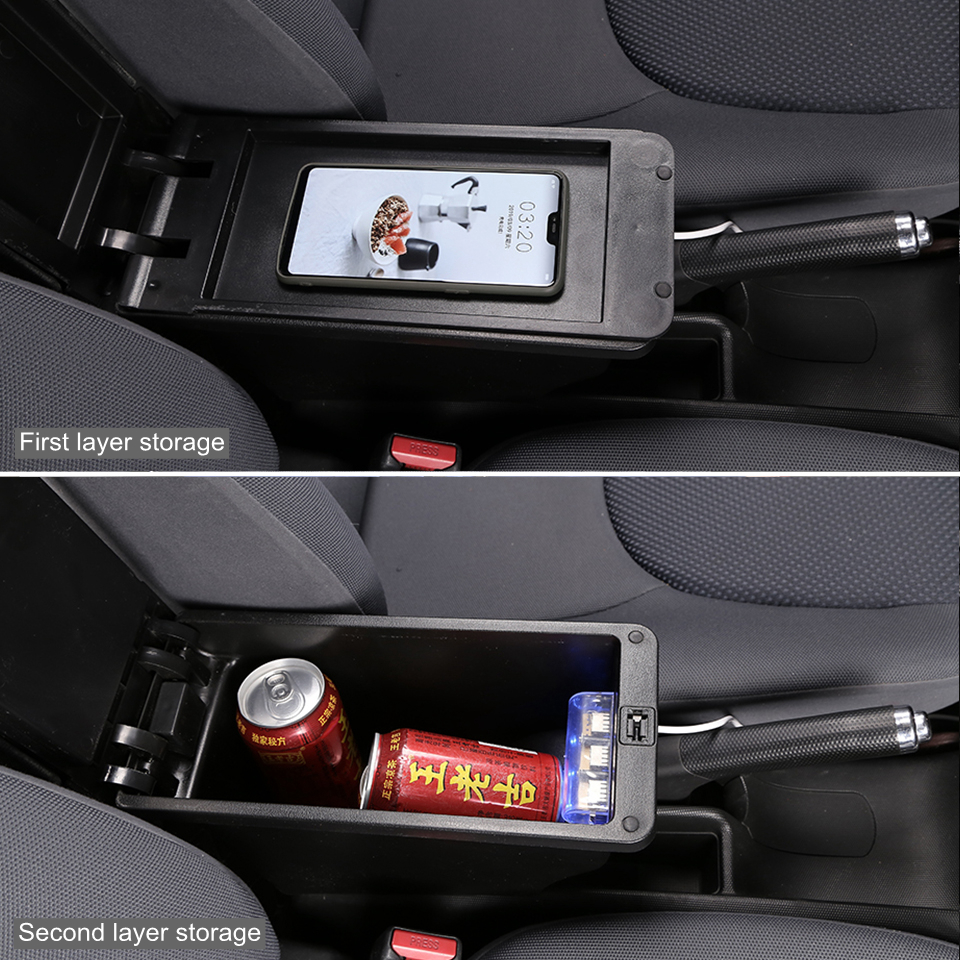 Pour Renault Dacia Duster 2 3 Boîte D&#39;accoudoir Automatique du Coffre De Rangement De la Console Centrale Double Voiture Accessoires USB Rétractable