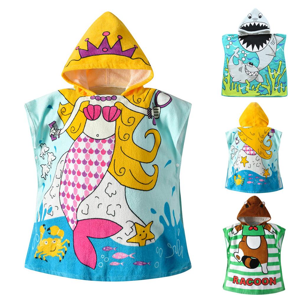 Baby Peuter Kids Badjas Cartoon Dieren Hooded Badhanddoek Voor Jongens Meisjes Kinderen Cartoon Mermaid Badjassen Pyjama Kleding