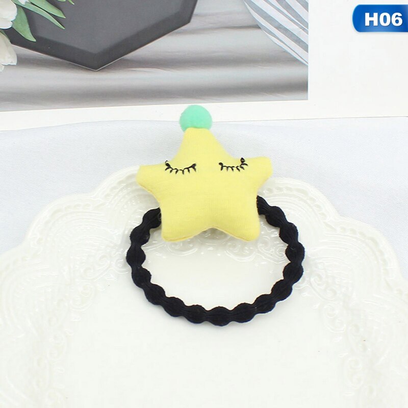 Coletero grande de dibujos animados en 3D para mujer y niña, juguete de felpa de animales, junta de bambú, banda de goma, soporte decorativo para fotos: HDR5570H06