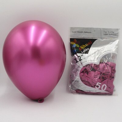 5PCS/lot 12" Pearl Metallic Balloon Round Metal Balloons Birthday Party Decor Latex Baloons Metallized Wedding Party Decor: Rose Red