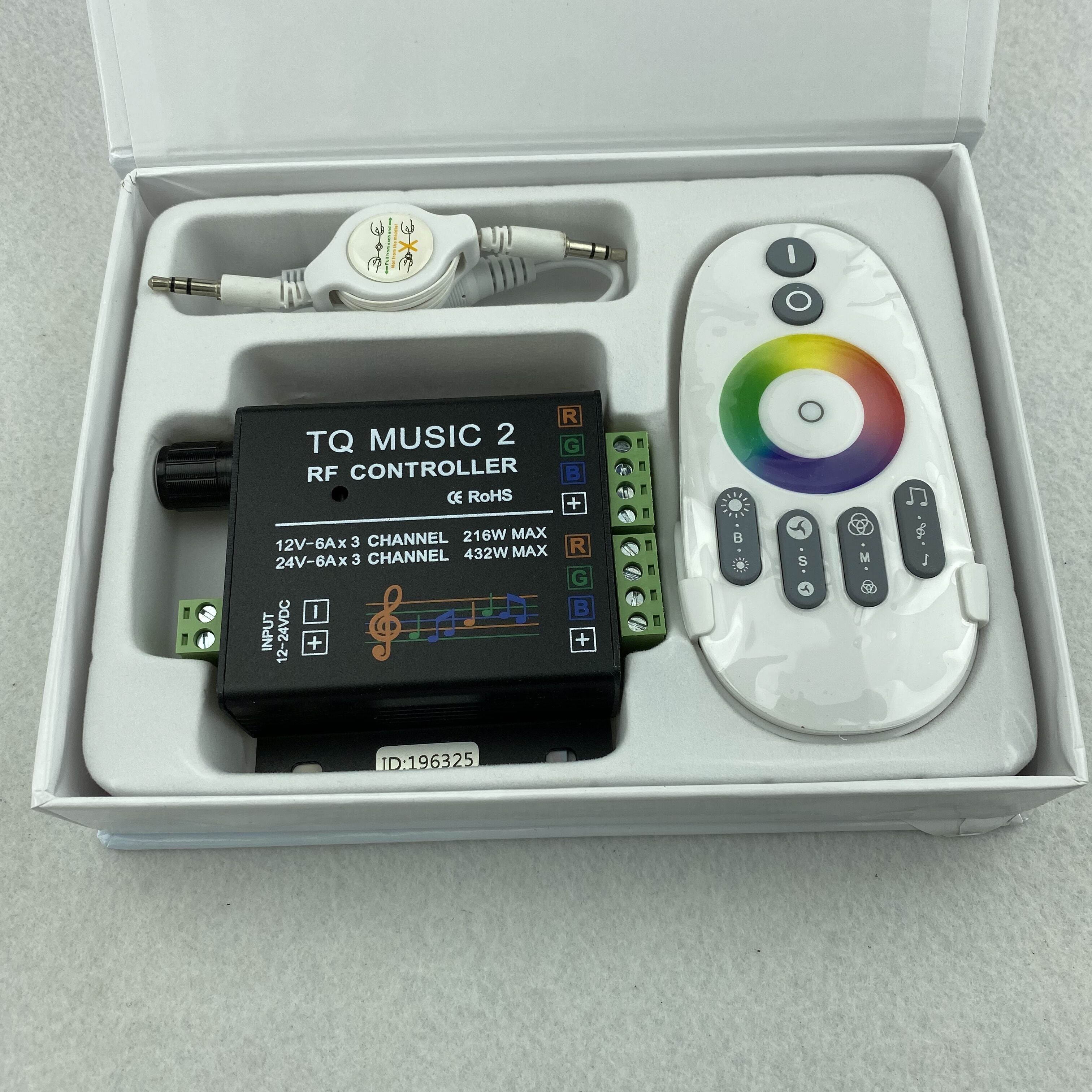 TQ-MUSIC 2; Led Rgb Rf Muziek Controller; DC12-24V Ingang; 6A * 3CH Uitgang