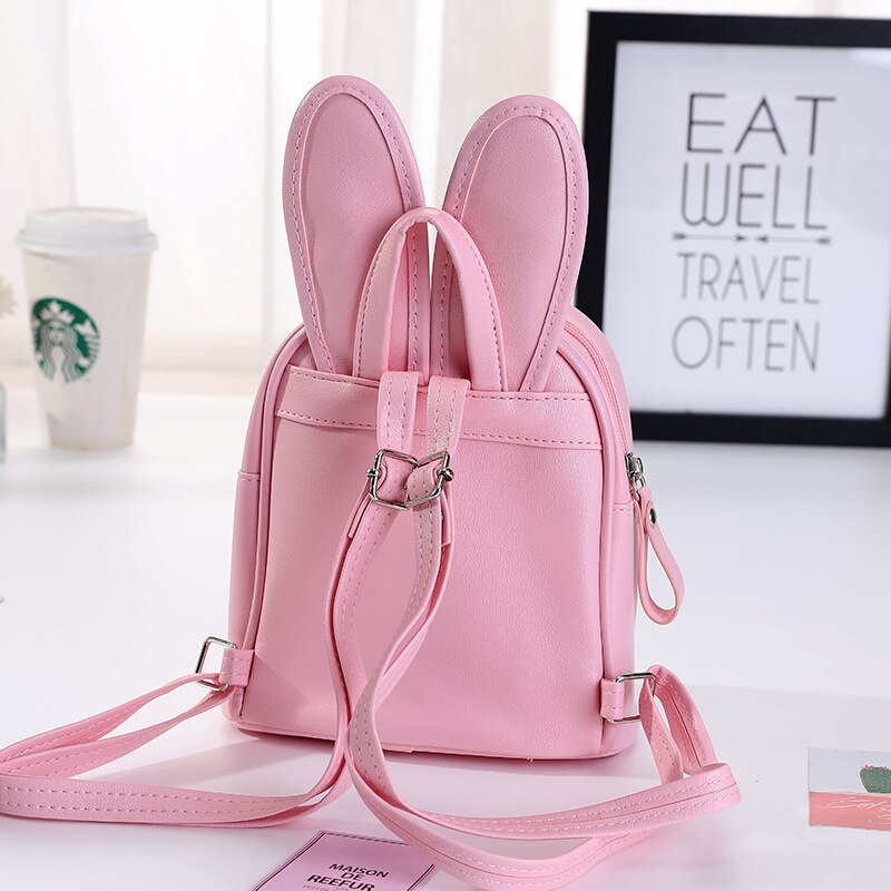 Mini Mochila escolar para niñas pequeñas, bolso escolar de conejo brillante, Kawaii, para la vuelta al colegio