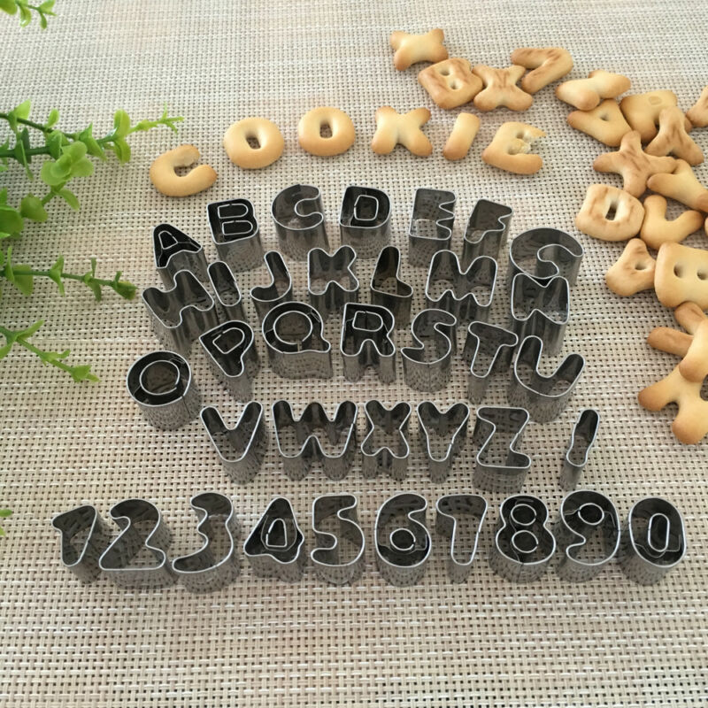 37Pcs Nummer Brief Cookies Gereedschappen Alfabet Letter Aantal Cake Fondant Icing Cutter Mould Roestvrij Gereedschap Set Volwassen Kind
