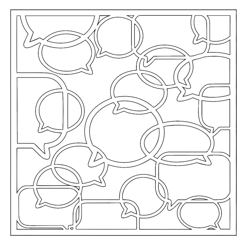 Speech Bubble Stencil for DIY Scrapbooking Decorative Embossing Paper Card Making Craft Plastic Template Drawing Sheet 6x6inches