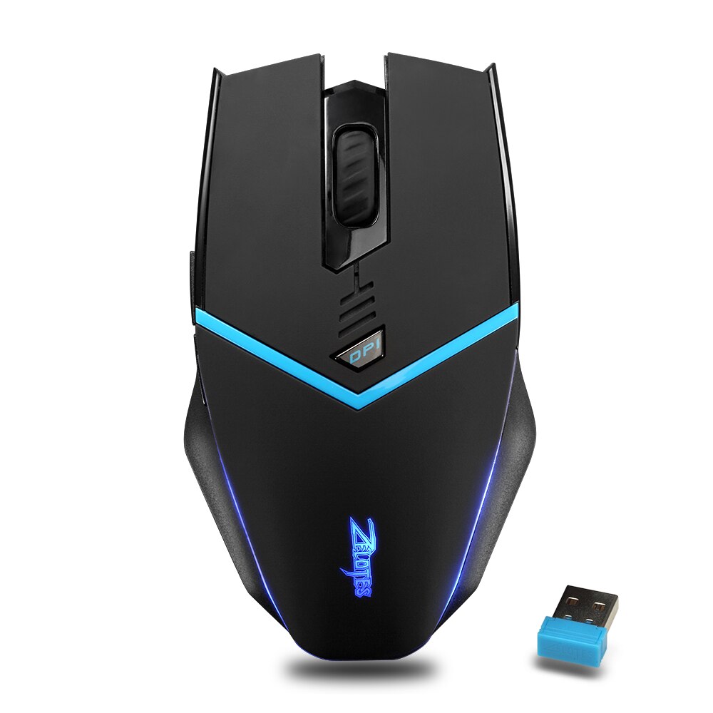 Wireless Gaming Mouse Computer Wireless Receiver Mouse PC Mause Ergonomic Mouse 2400DPI Blue Light USB Optical Mice For Laptop: Default Title