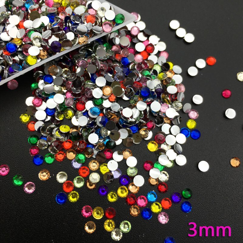 Mix Grootte Nail Art Steentjes Kleurrijke Crystal Glitters Nagels Schoenen En Bruiloft Decoratie 2,3,4Mm