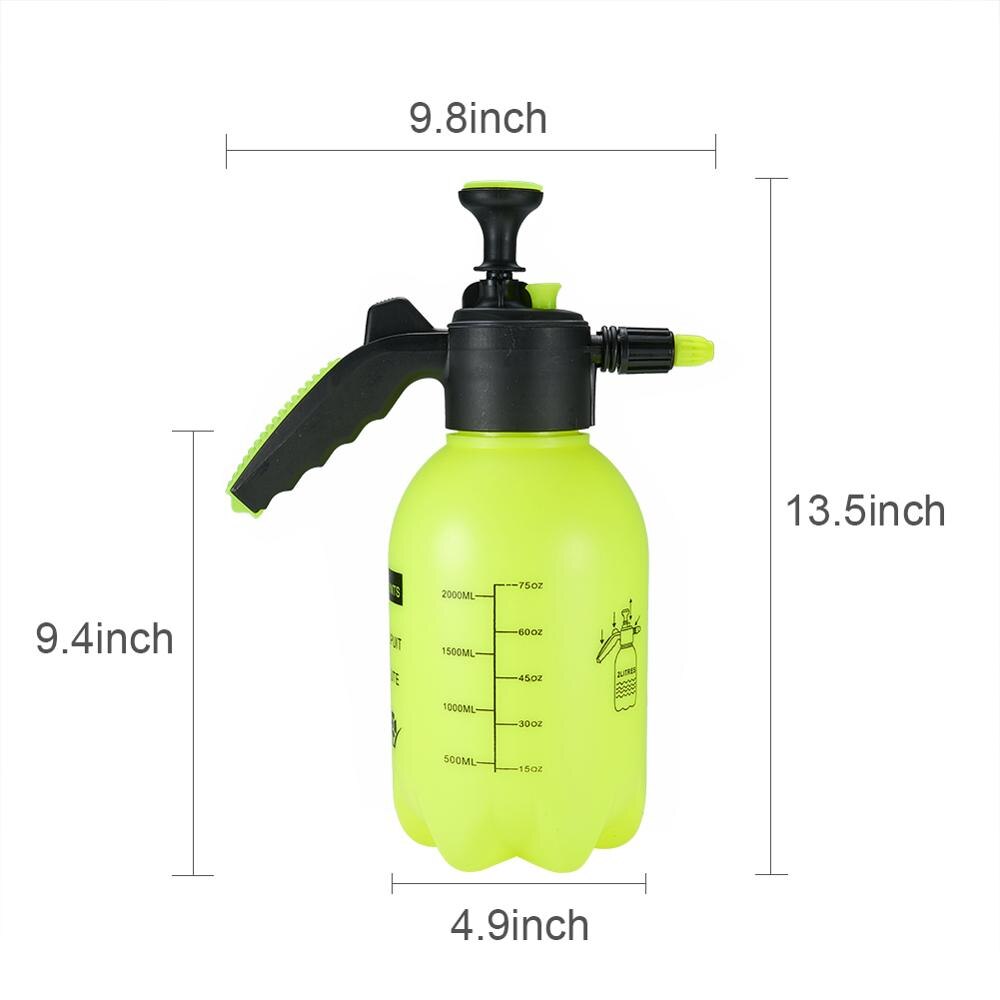 2L Car Cleaning Water Spray High Pressure Sprayer Bottle Multi-Purpose Handle Pump Sprayer Garden Spray Bottle Car Washer: No nozzle