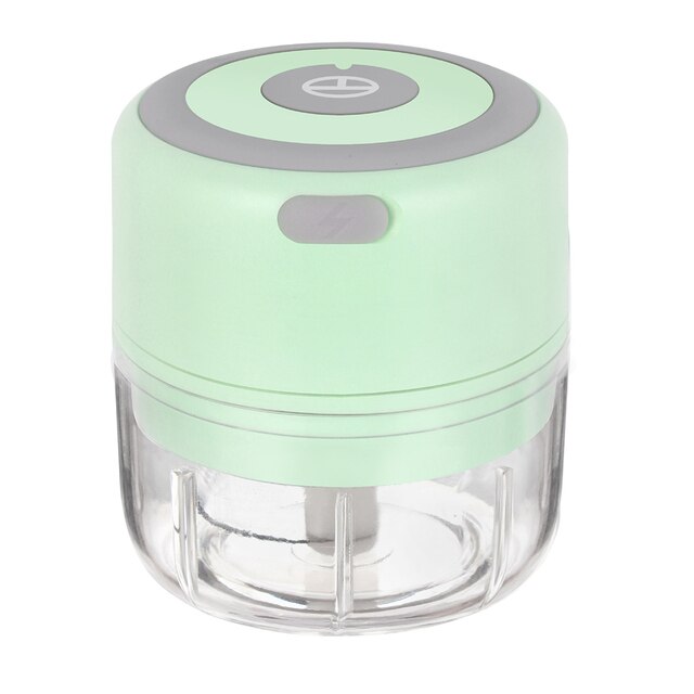 Cordless Portable Electric Mini Garlic Crusher Masher USB Charging Food Onion Chopper Vegetable Cutter Kitchen Accessory Gadgets: Green-250ml