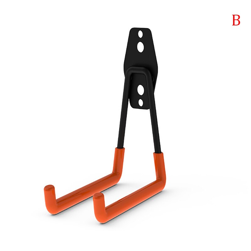 Orange Steel Garage Storage Utility Double Hooks Warehouse Balcony Metal Garden Wall Organizer Hanger 1pc: B