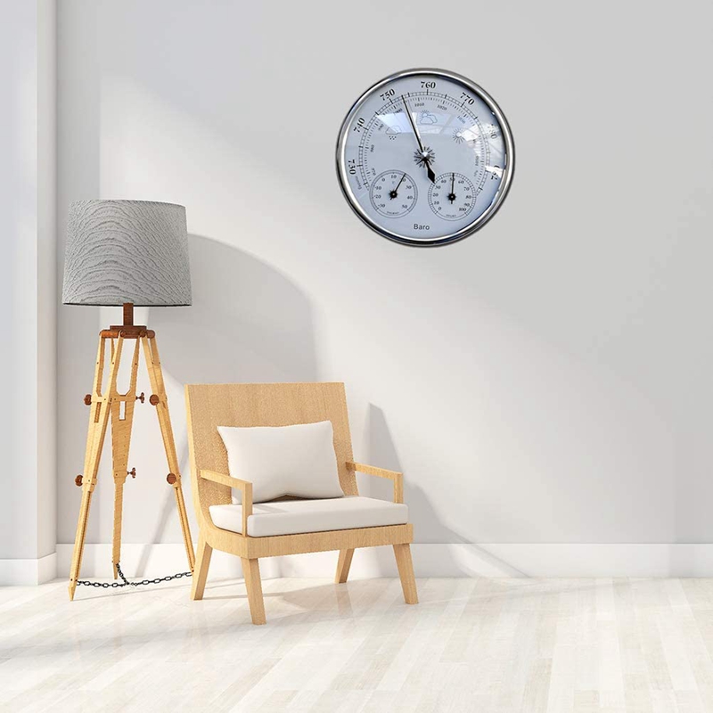 Wall Mounted Household Barometer Thermometer,Hanging Hygrometer Weather Station