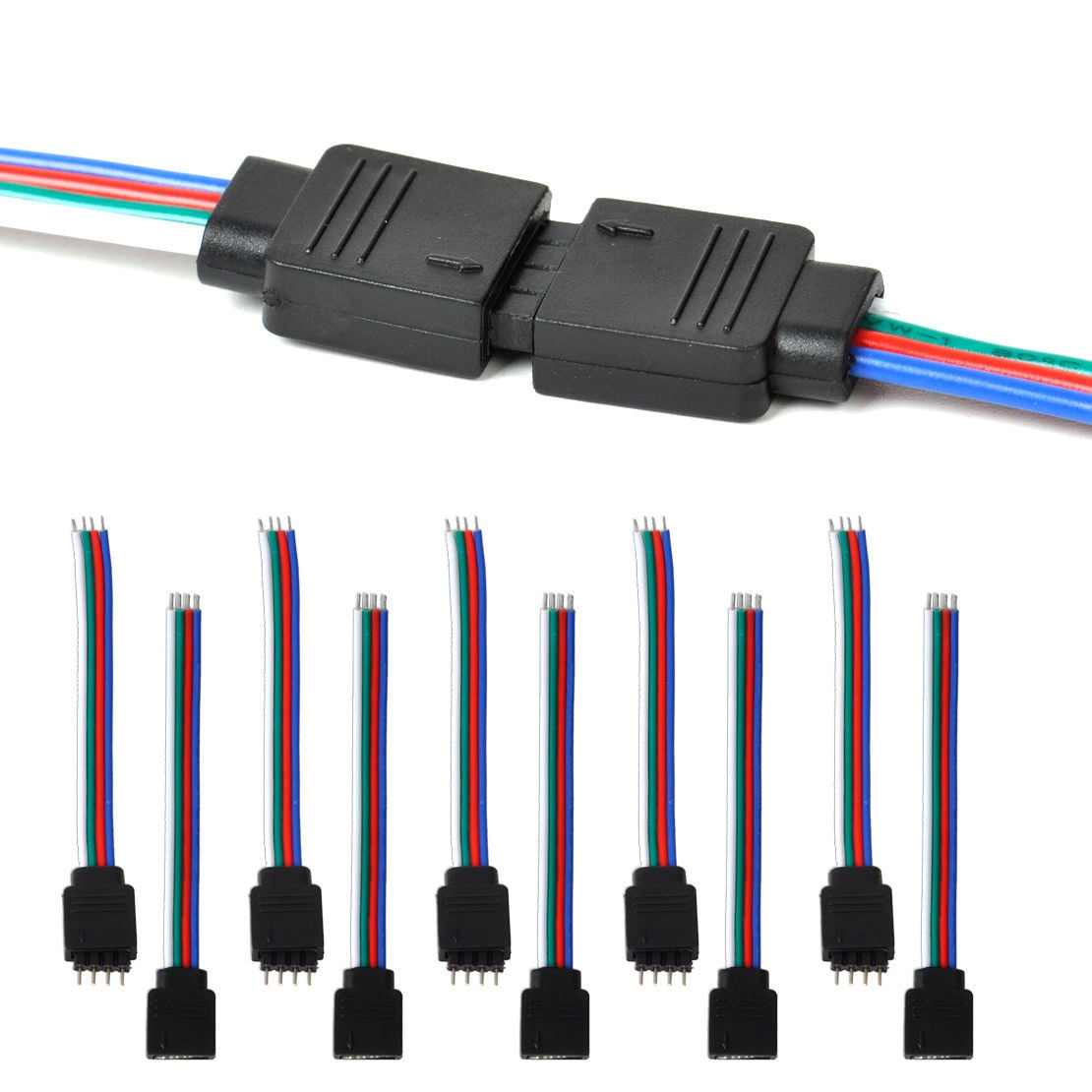 10Pcs 4Pin Mannelijke + Vrouwelijke Connector Wire Kabel Voor 3528 5050 Smd Led Strip Led Light Strip Kabel riem Tape Lights 2.26