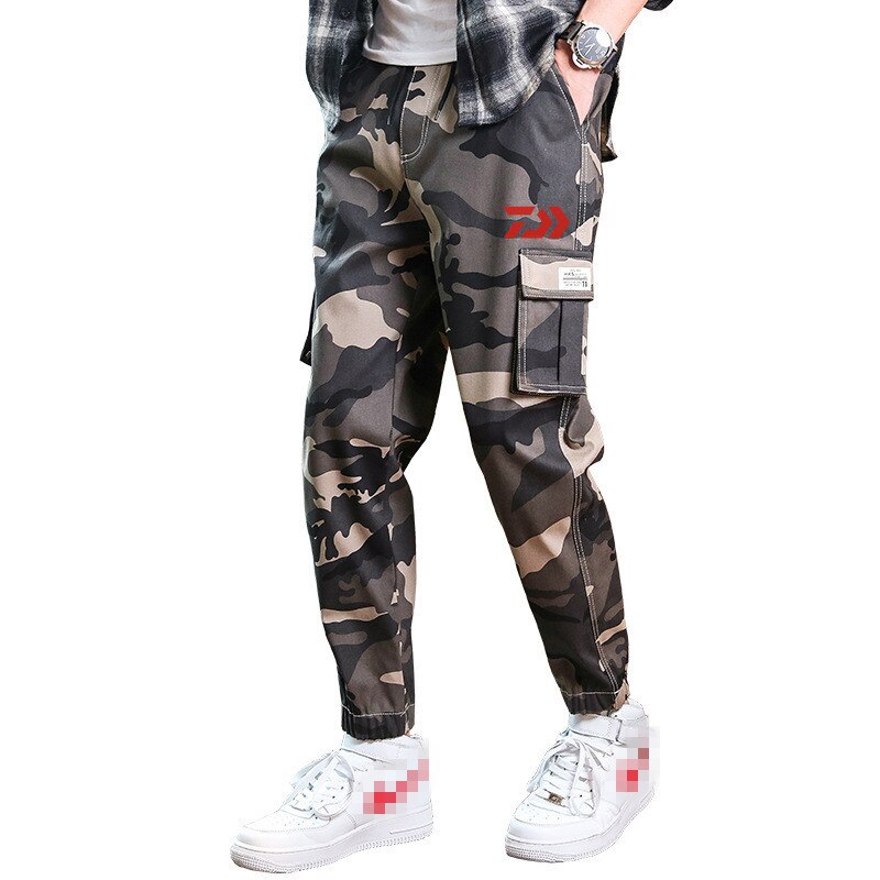 Daiwa Zomer Mannen Sport Outdoor Wandelen Broek Strand Shorts Katoen Losse Camouflage Vissen Broek Mannen Grote Maat Broek: Photo Color 03 / 3XL