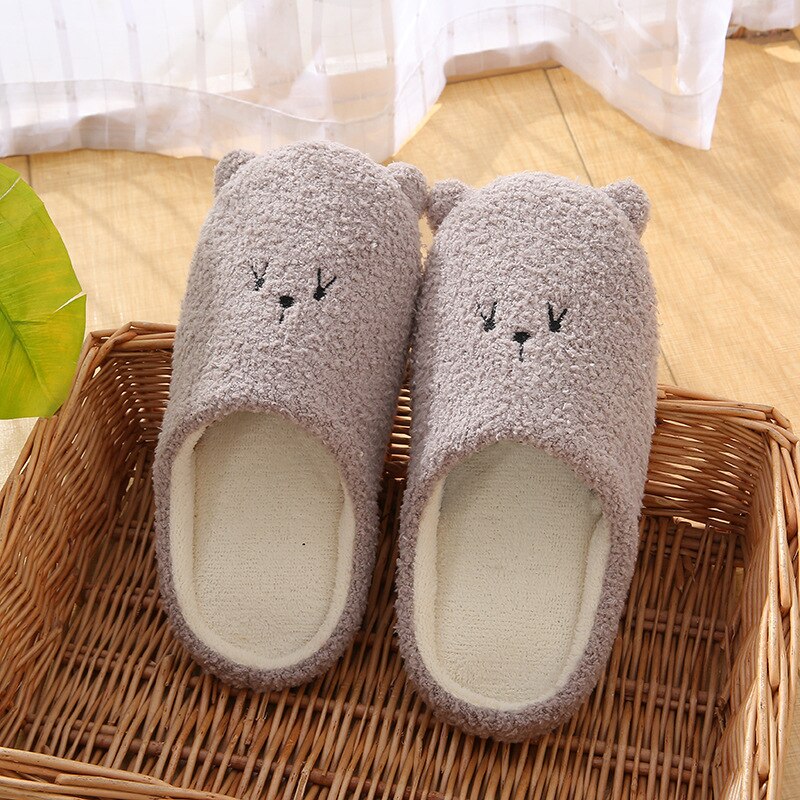 Soft Bottom Cute Bear Home Wooden Floor Anti-skid Mute Slippers Warm Slippers