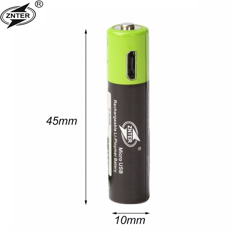 ZNTER 1.5 V 400 MAH Mirco USB Oplaadbare Batterij AAA Batterij Voor Speelgoed RC controller batterijen Lithium Batterij