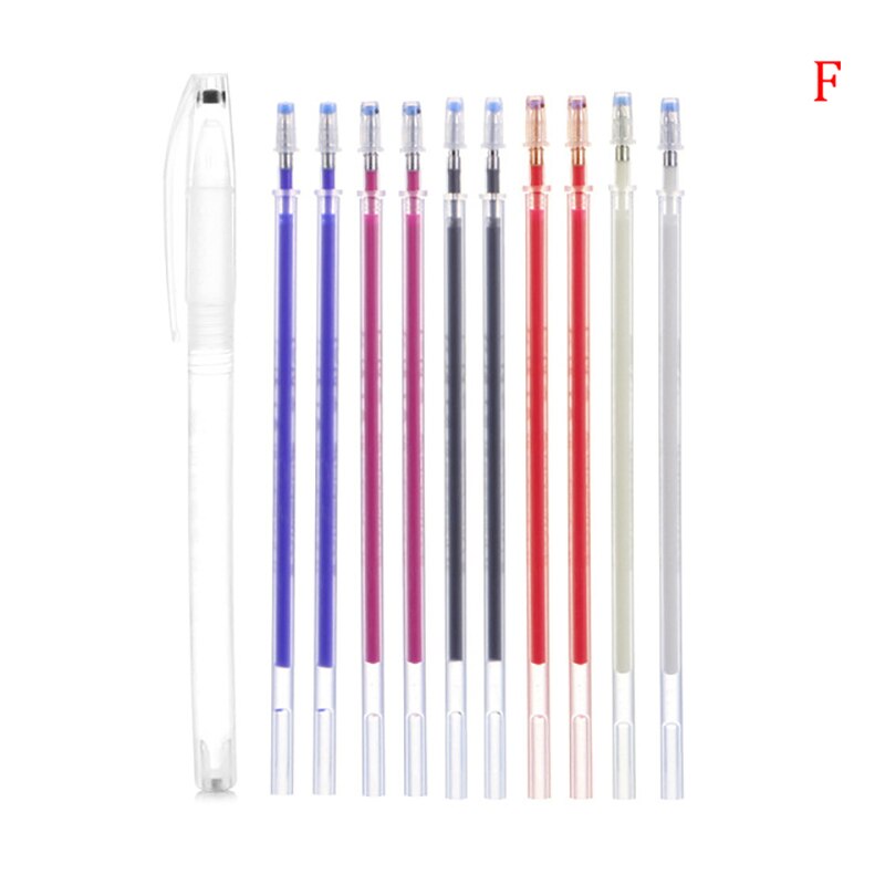 10Pcs Warmte Uitwisbare/Water Oplosbare Pen Stof Markers Uit Voor Tekening Lijnen Lederen Verdwijnen Marker Pennen Naaien Accessoires: F