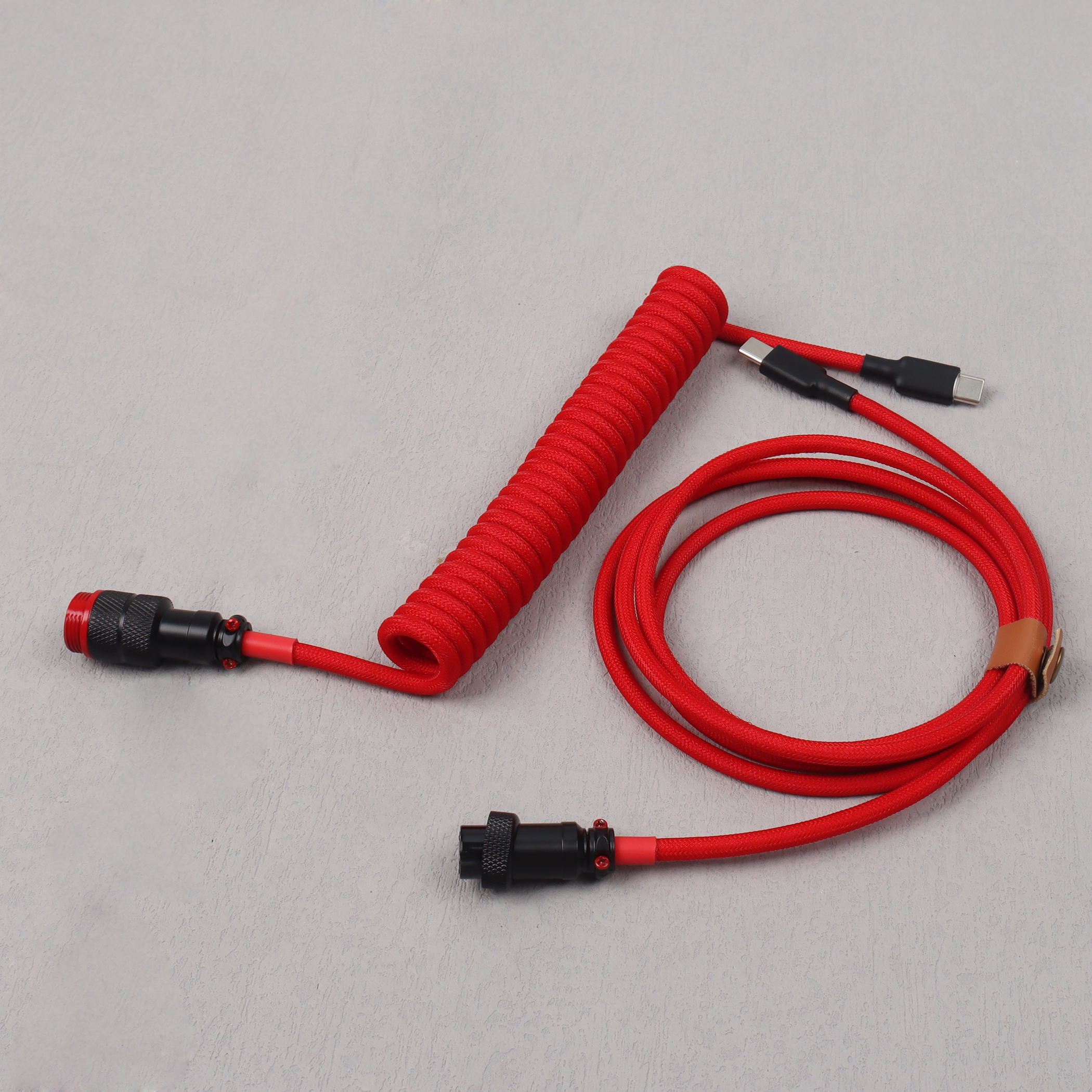 Cable en espiral estilo C a C, teclado mecánico tipo C, Cable de datos Usb C, conector de aviación para ordenador de escritorio de aviador GX16: Menta