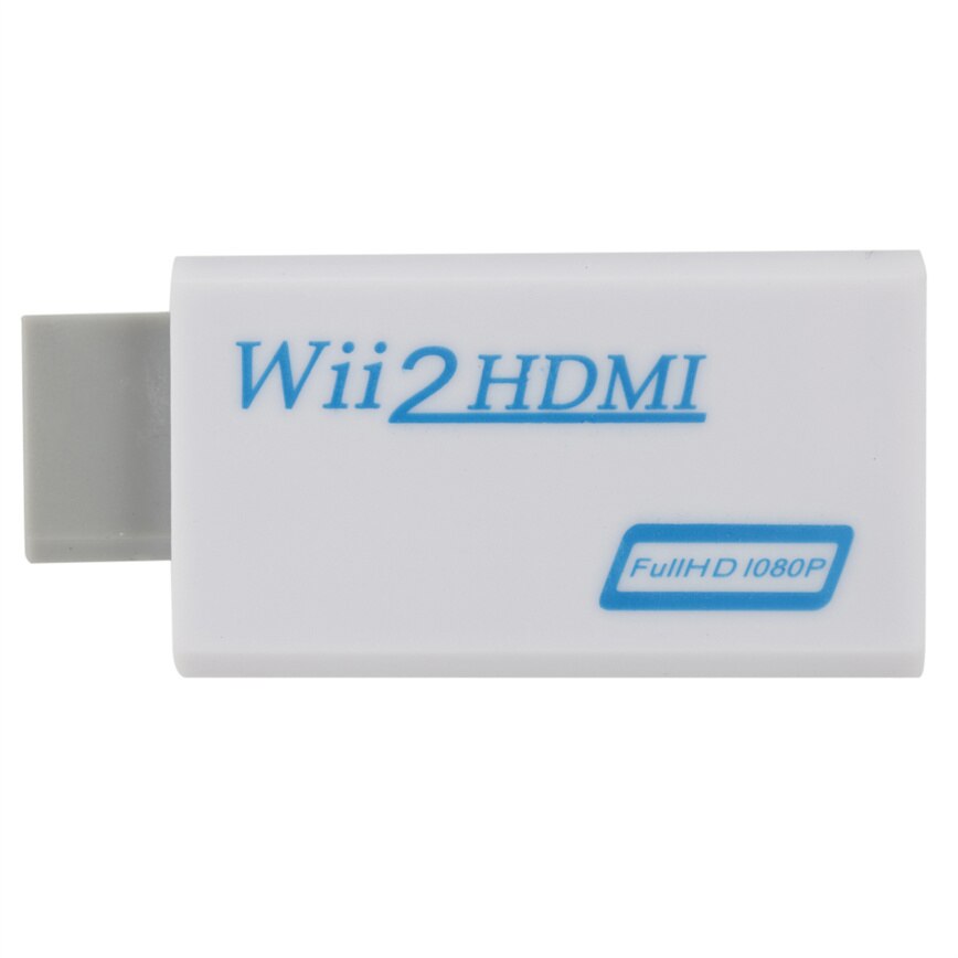 Full HD 1080P Wii to HDMI-compatible Converter Adapter Wii2HDMI-compatible Converter 3.5mm Audio for PC HDTV Monitor Display: white
