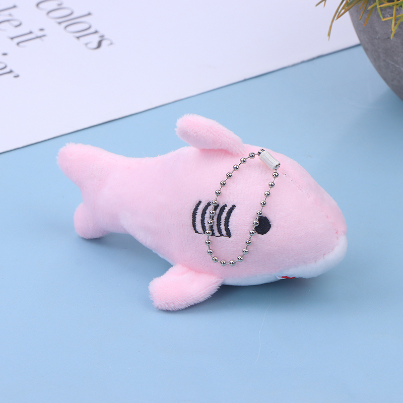 Veelkleurige cartoon haai pluche sleutelhanger - schattige knuffelhanger voor kinderen en volwassenen: Lichtgroen