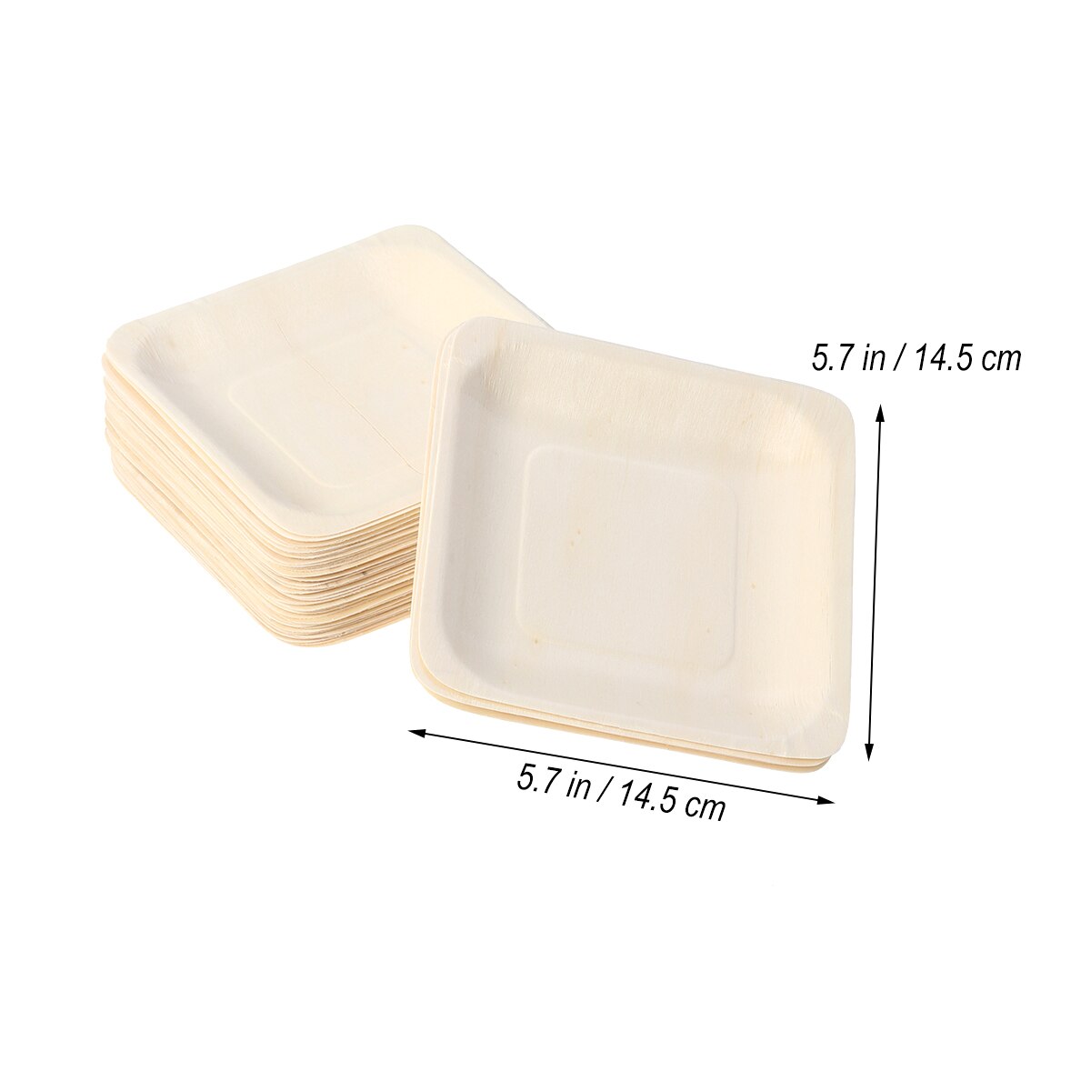 50 stücke Platz Einweg Holz Platte Party Platten Geschirr für Hochzeit Restaurant Picknick Geburtstag 140x140mm