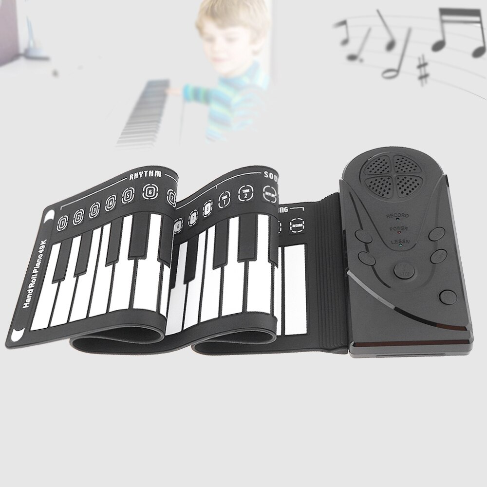 BS PPortable Alastic 49 Keys Flexible Roll Up Piano Electronic Soft Keyboard Piano Silicone Rubber Keyboard