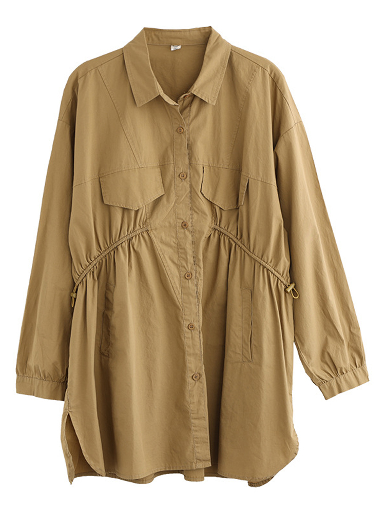 Max LuLu Spring Solid Street Loose Shirts British Style Womens Casual Vintage Tops Buttons Clothes
