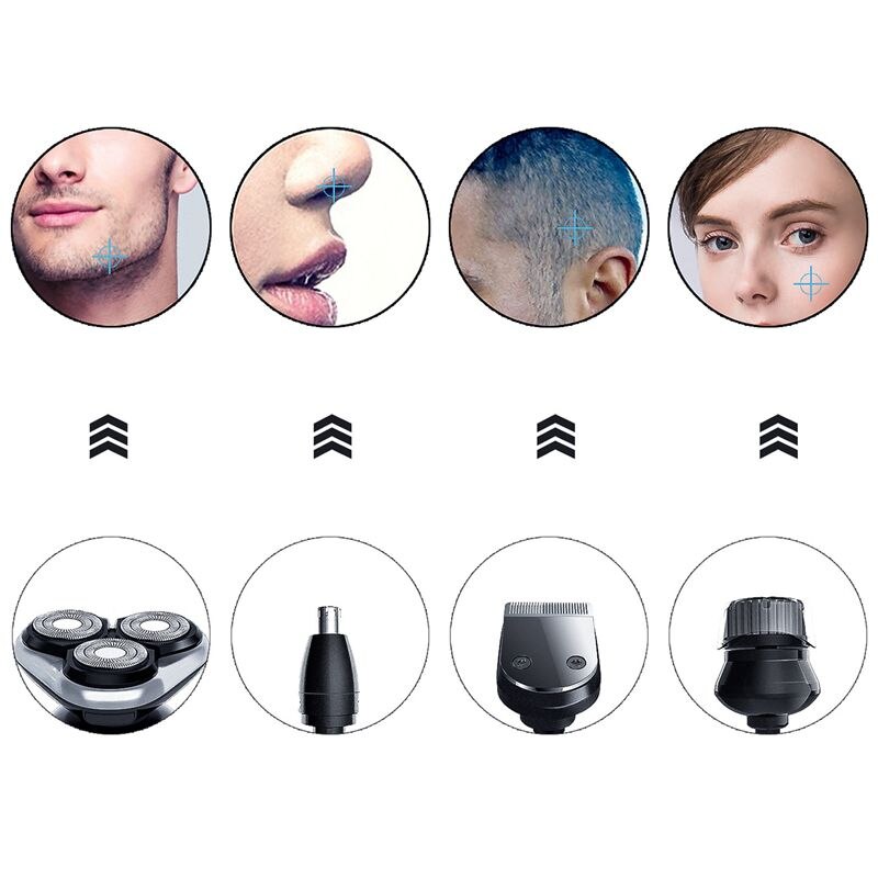 Surker Rscx9588-04 Men'S 4D Afeitadora eléctrica 4 en 1 recortadora de barba afeitadora recargable para hombres máquina de afeitar cuidado facial eléctrica S