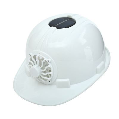 Ventilateur Solaire Casque de Sécurité Fonctionnantes Extérieures Casque de Travail de Construction ABS matériel Capuchon De Protection: WHITE