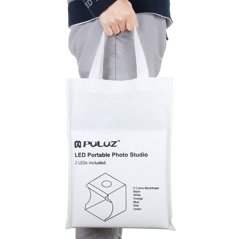 PULUZ Mini Photo LED Light Studio Box Photo Tent White Light Studio Shooting Lightbox 6 Color Backdrops Photo Tent Box Kits