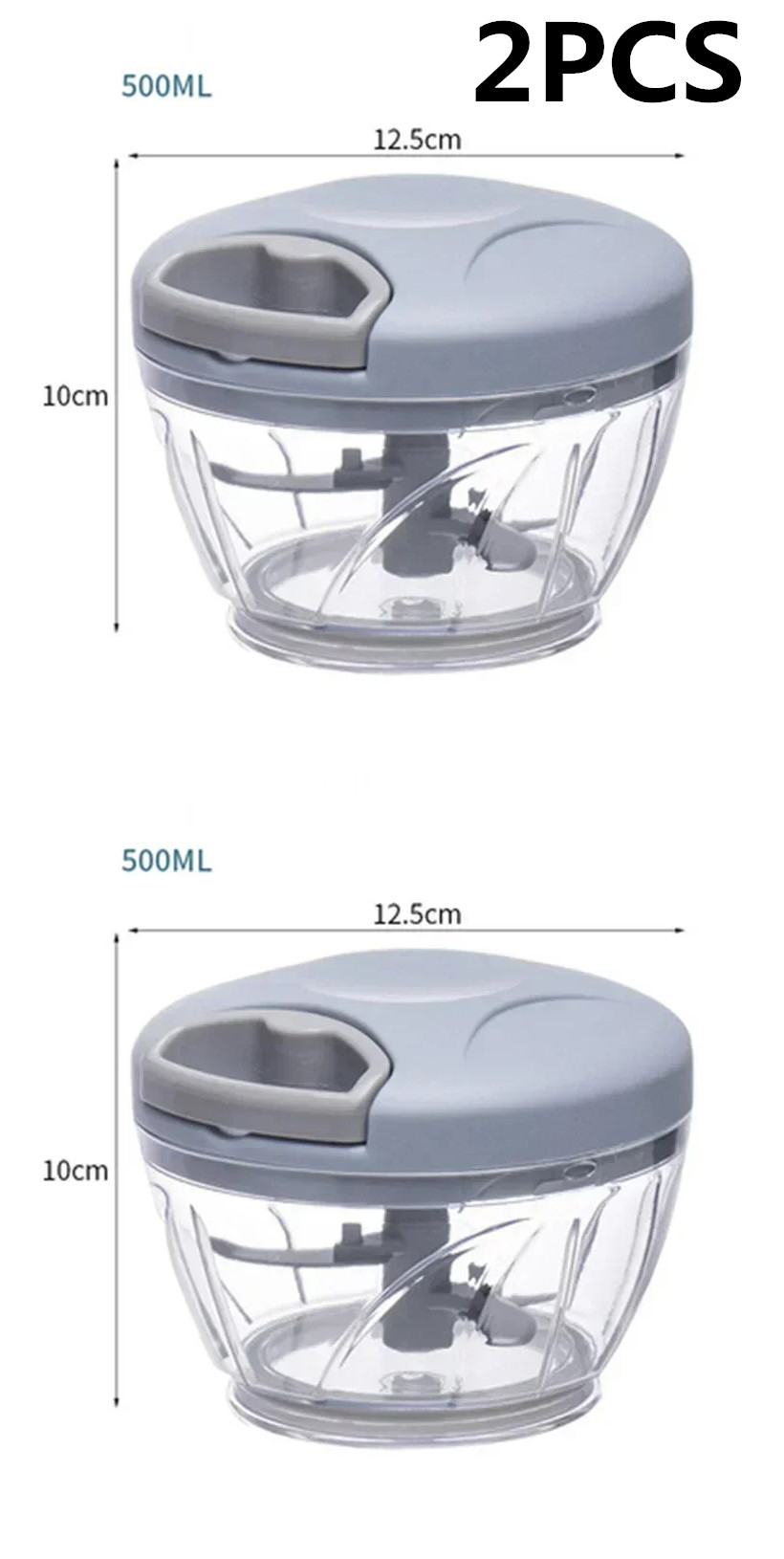 500/900ML Knoflook Chopper Handmatig Draaien Groentesnijder Chopper Slicer Fruit Knoflook Crusher Keuken Gadget Blenders Vleesmolen: Ivoor