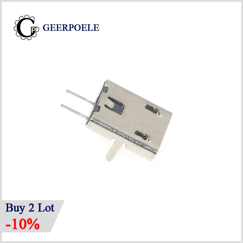 20 pcs/lot USB 90 degree DIP 2 Pin USB Connectors Plastic Shell Micro USB Connector Jack Tail Plug Mini Sockect Terminals