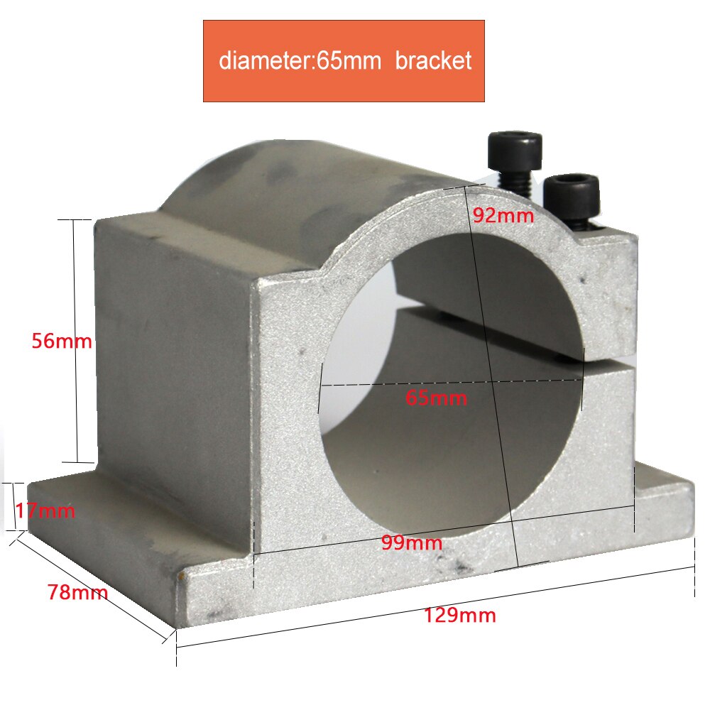 52mm / 65mm /80mm / 100mm diameter Spindle motor cast aluminium bracket for CNC engraving milling machine spindle: 65mm clamp