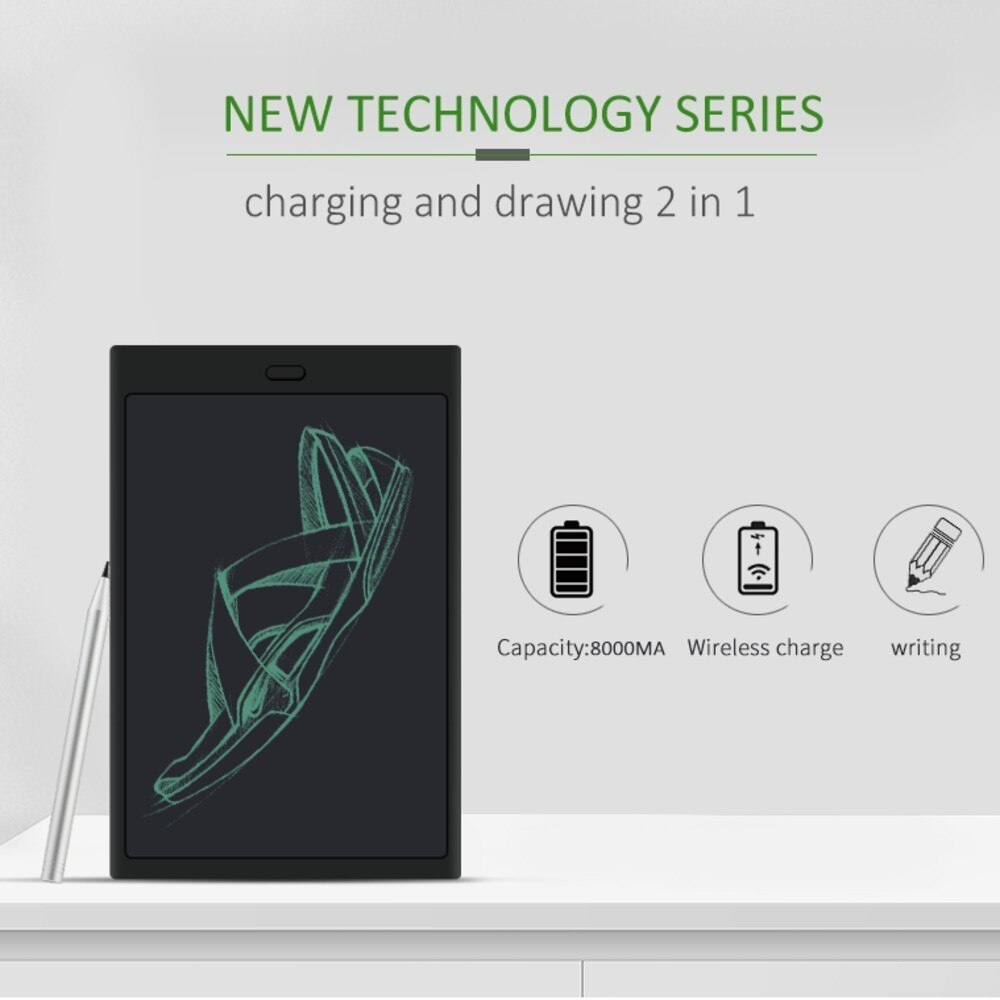 Tablet com caneta para assinatura de desenho digital, 8in, desenho, tablet, carregamento sem fio, 8000ma, mesa lcd inteligente para celular