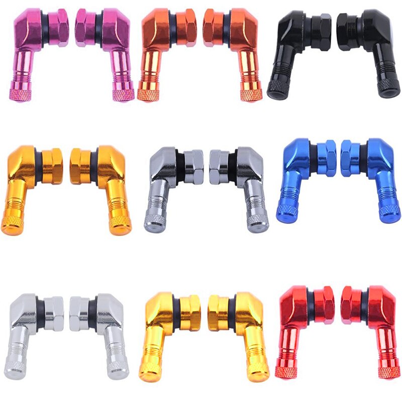 2pcs 90 Degree Angle Aluminum Alloy Valve Stem Motorcycle Wheel Tire Tubeless Valve Stems For Rim Wheel Parts CNC Motorcycle Rim