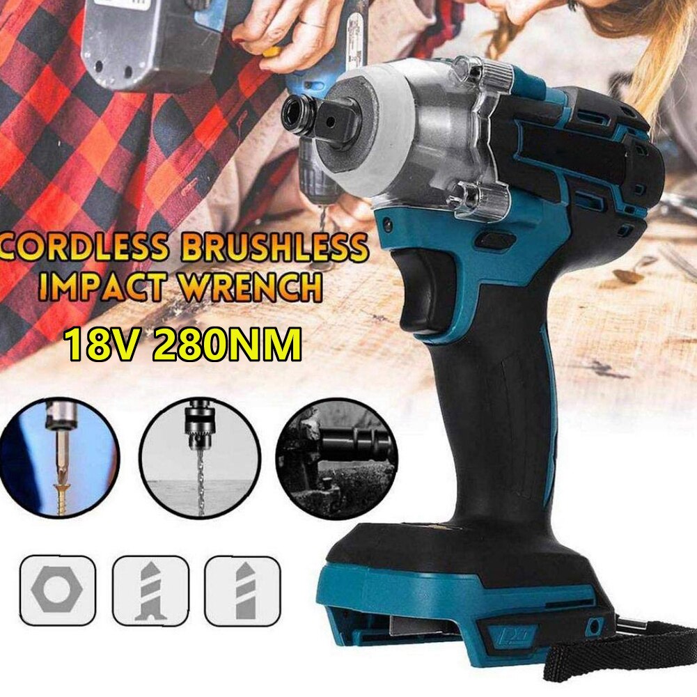 18V 520N.M Electric Wrench Cordless Drill Screwdriver Brushless Impact Rechargeable Wrench With Screw Sockets Power Tool