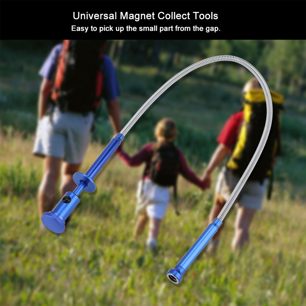Imán de recogida Flexible de 62cm para limpieza de alcantarillado, recolector de resorte largo con luz LED de 4 garras, dispositivo de limpieza de alcantarillado para el hogar