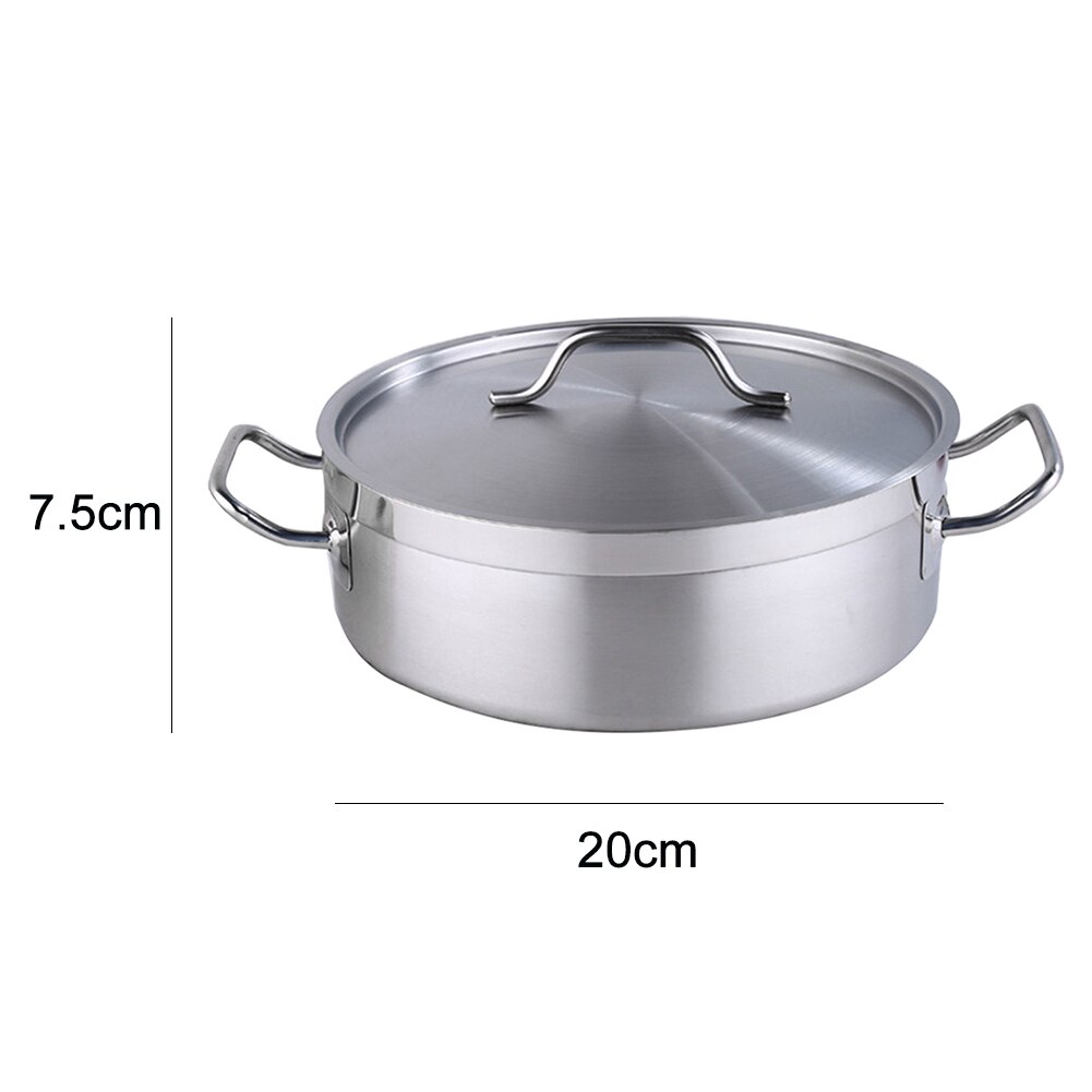 Stainless Steel Handle Cooking Pot with Lid Dutch Oven Gas Stove Induction Soup Milk Cooking Pot Kitchen Pots Cookware: M