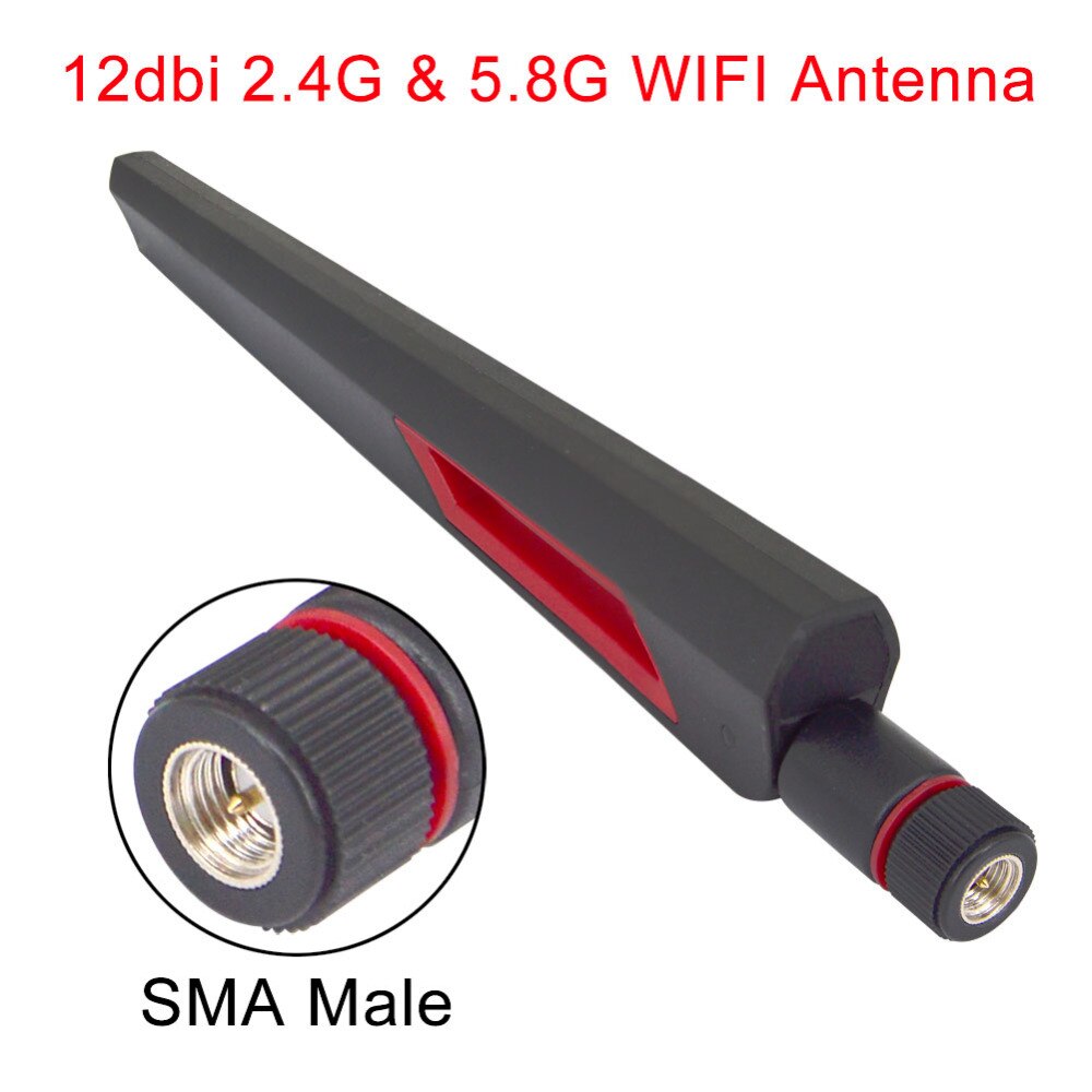 1 set 12dbi Dual band WIFI Antenna 2.4G 5G 5.8Gh SMA Male Booster+SMA female to ts9 CRC9 N F BNC TNC TV male female Adapter