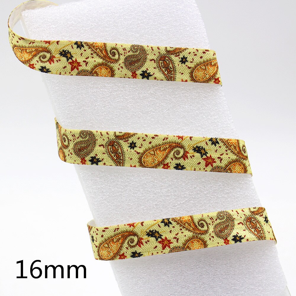5yds,5/8" flowers Fold Over Elastic Stretch Foldover FOE Elastics for Hair Ties Headbands DIY handmade Accessories,E-20421-609: E-20421-615