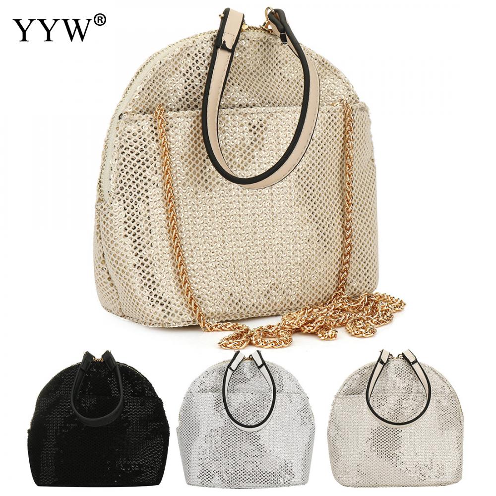 Guld håndtaske dame pu læder crossbody tasker til kvinder afslappet hul håndtaske og pung dame sølv top håndtasker håndtasker