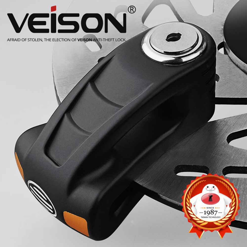 Veison Motorfiets Anti-Diefstal Beveiliging Disck Lock Motorbike Veiligheid Scooter Rotor Remmen Disc Lock Hangslot Motor Lock: Alloy BLACK
