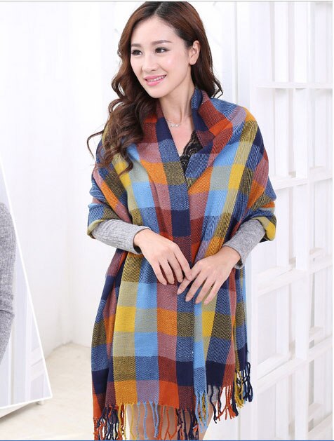 Luxe Wol Winter Warm Vrouwen Sjaal Plaid Dikke Deken Sjaals En Wraps Hijab Sjaals Voor Vrouwen Bufanda Mujer: 4