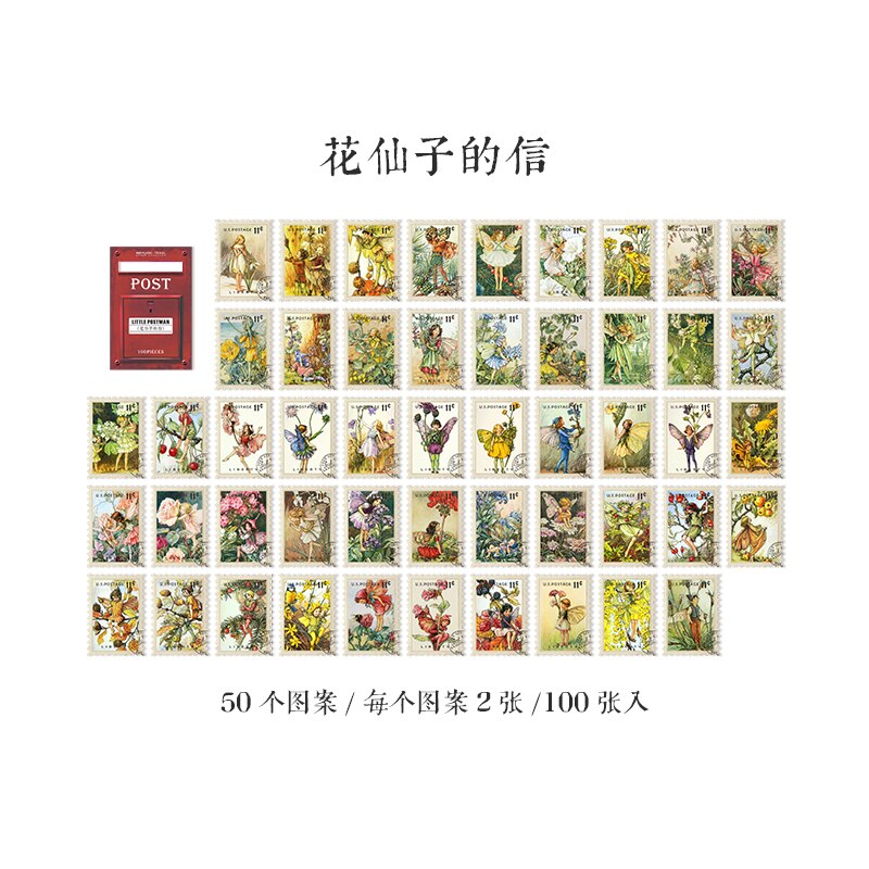 100pcs/lot Kawaii Stationery Stickers Post Diary Planner Decorative Mobile Sticker Scrapbooking DIY Craft Sticker: huaxianzidexin